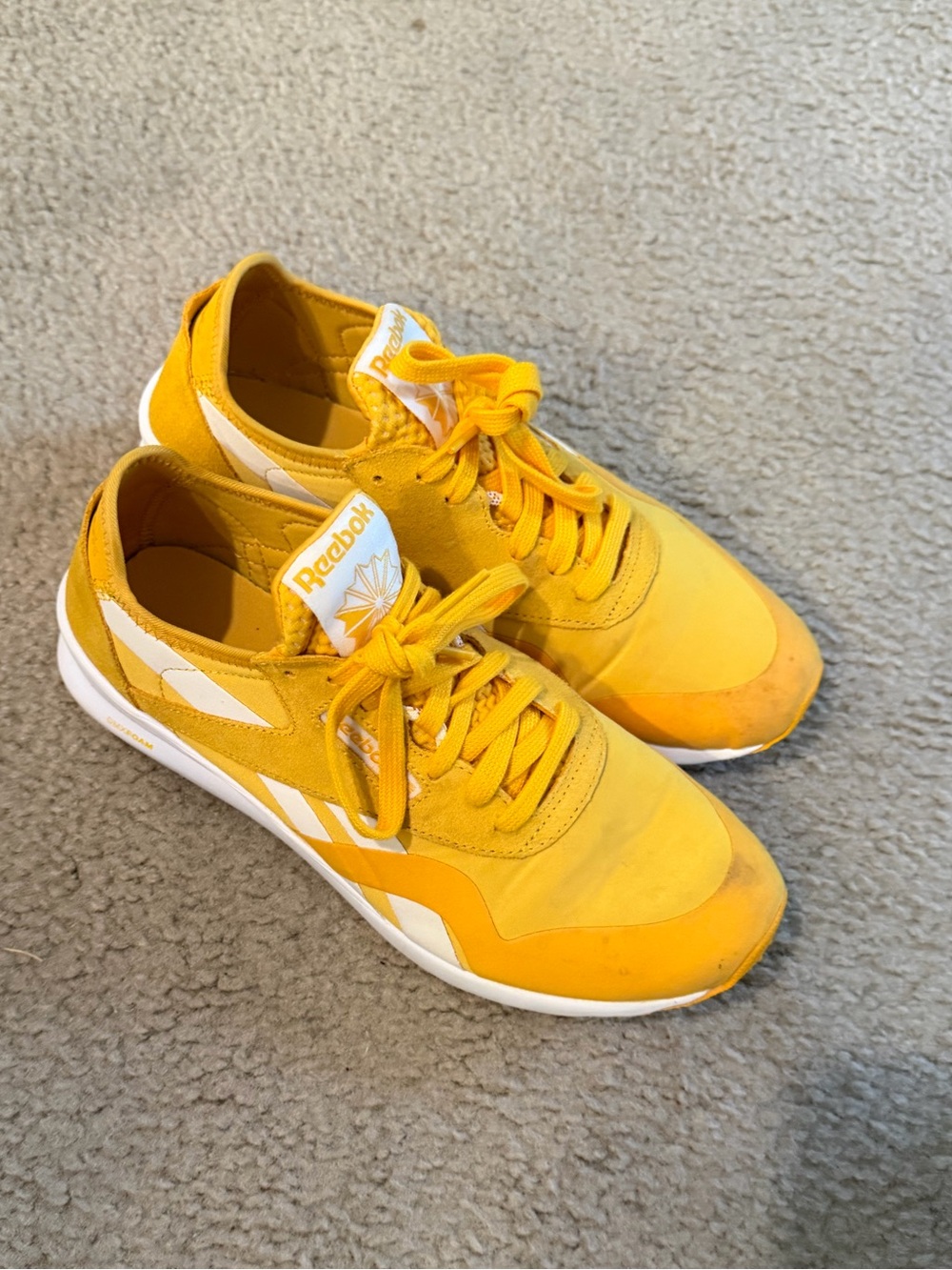 Reebok Women's Bright Yellow & White Low-Top Sneakers